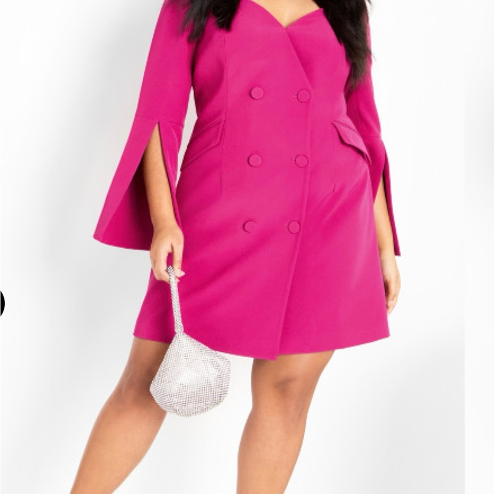 Elegant Pink Cape Sleeve Dress